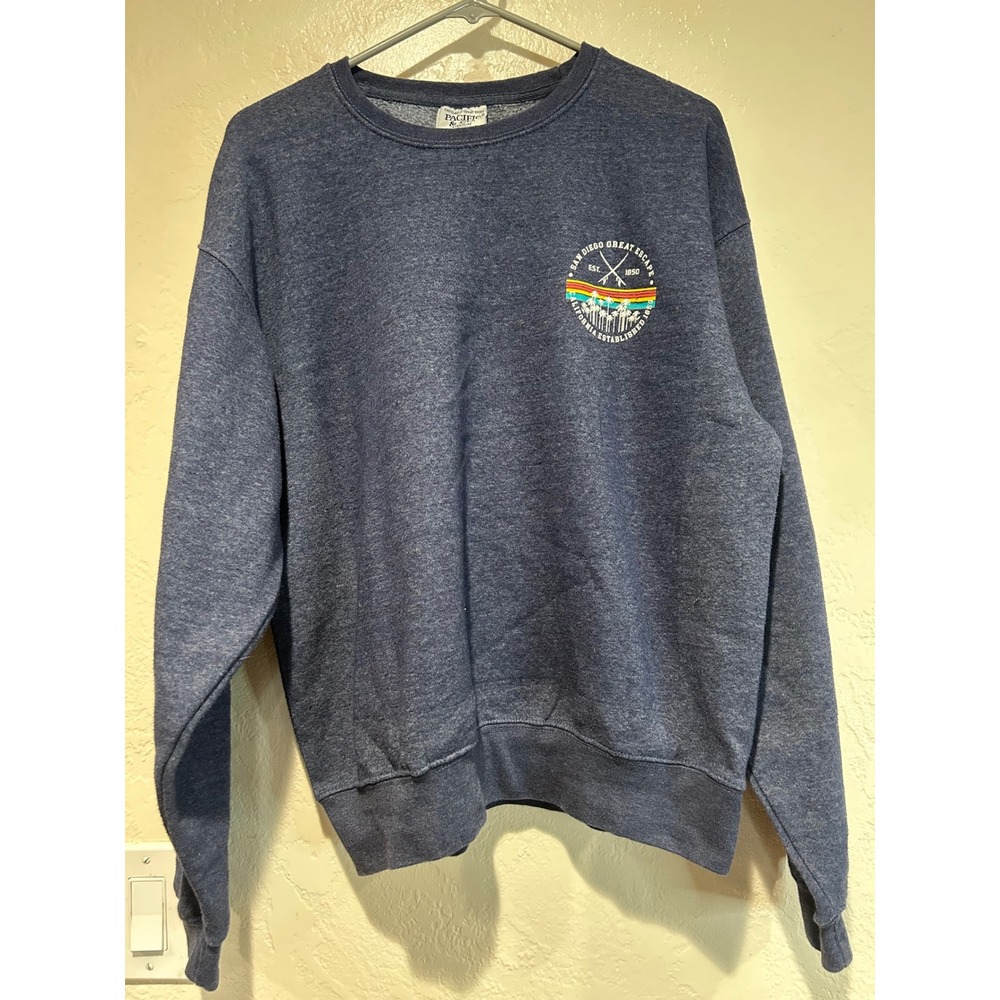 Pacific & Co San Diego Graphic Sweatshirt Pullover Blue‎ Medium